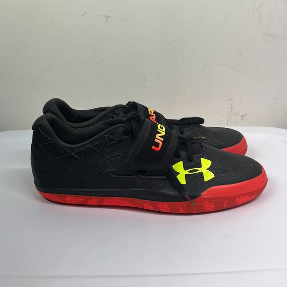 Under Armour Throwing Shoes Men’s 10.5 Centric Grip 3021862-004 Black/Phoenix - Picture 1 of 7